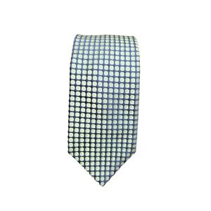 Peter Millar Hand Tailored Italian Fabric 100% Silk Textured Tie Blue Green